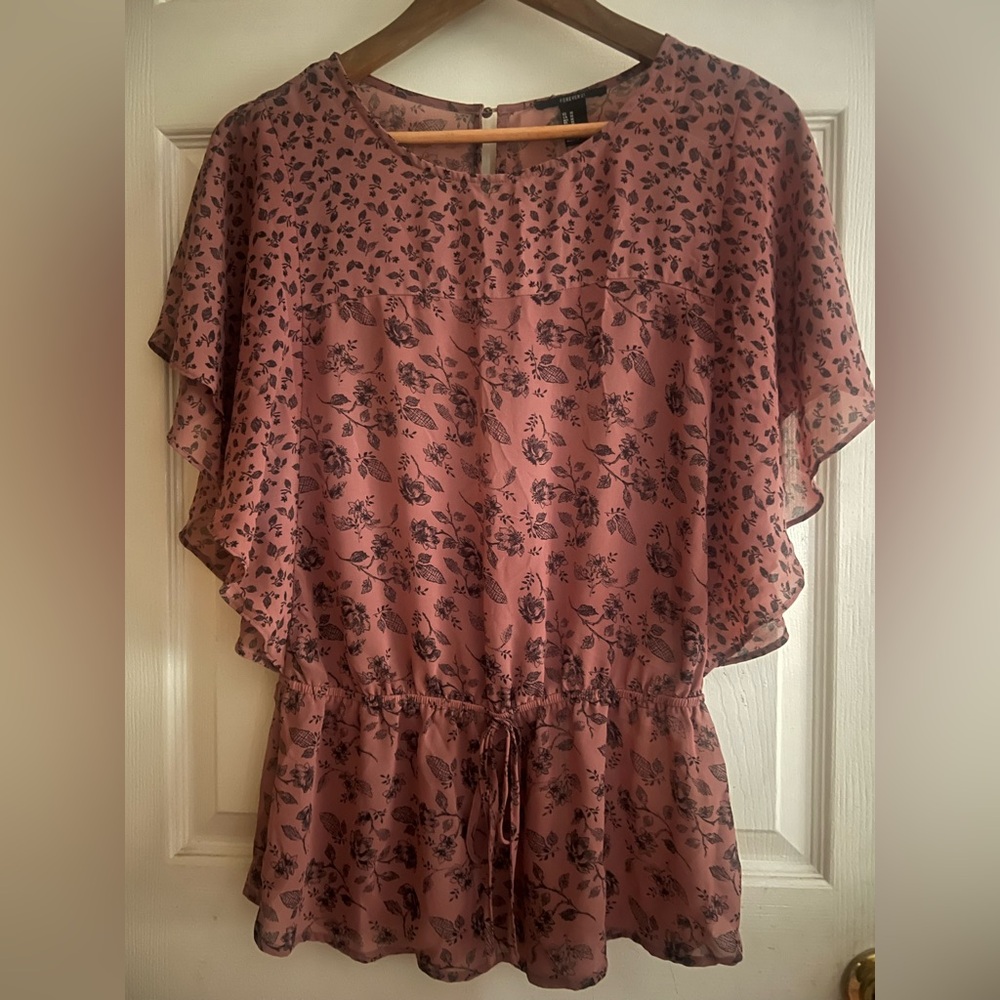Forever 21 Mauve Floral Blouse